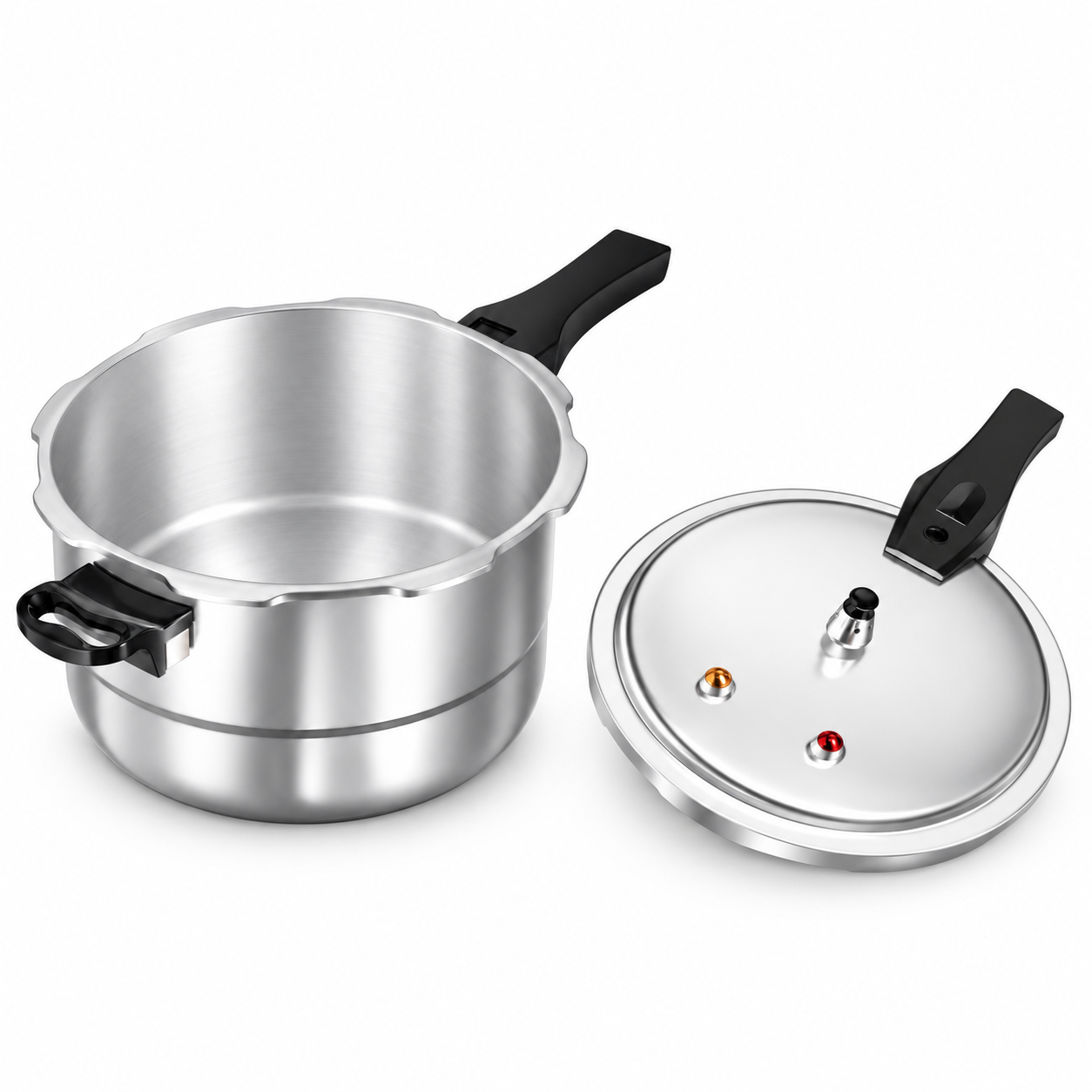PYY Pressure Cooker,5.5 Quart Aluminum Stovetop Pressure Cooker with Steamer Rack,Gas and Induction Compatible for Commercial and household