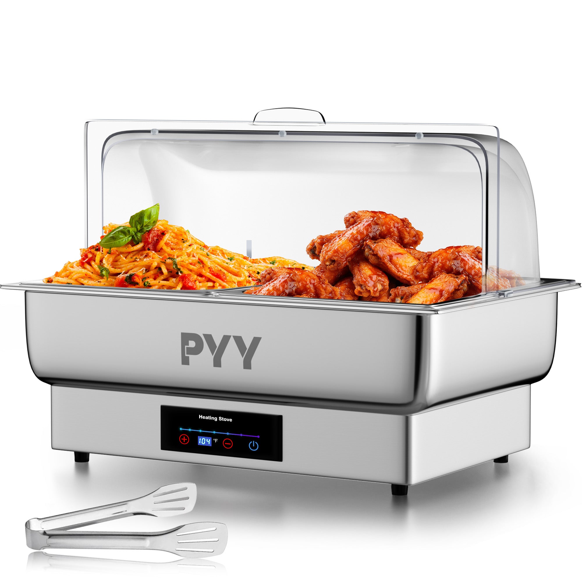 PYY Electric Chafing Dish, Roll Top Chafing Dish Buffet Set,Chaffing Server Set Chafer for Catering,Buffets