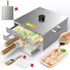 PYY Rice Noodle Roll Steamer Machine - 2 Layers 3 Trays Chinese Cantonese Cheung Fun Changfen Maker Cooker for Commercial and Home Kitchen with Extra Stainless Steel Steam Tray and Wooden Handle