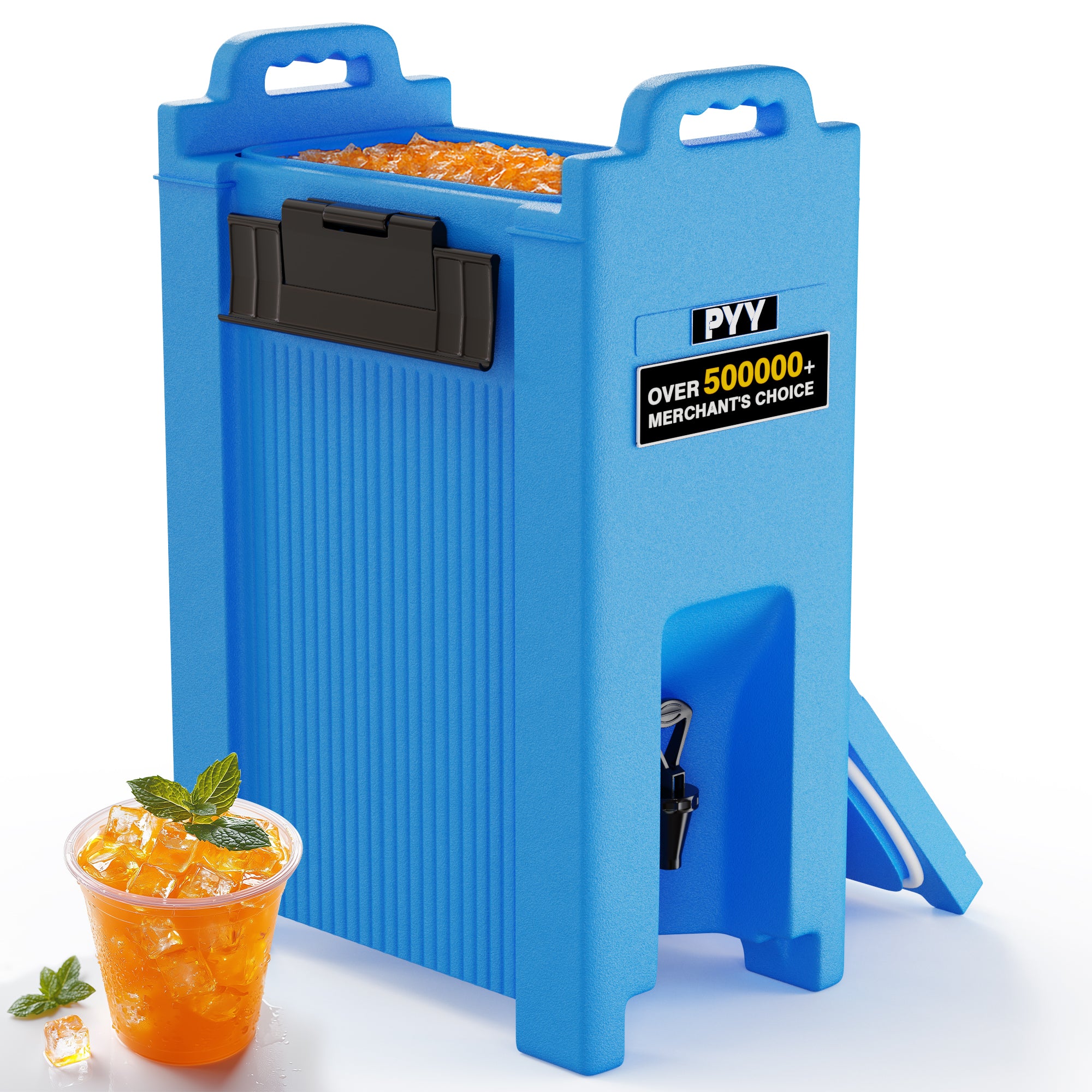 PYY Insulated Beverage Dispenser 5 Gallon, Hot and Cold Drink Water Coffee Carrier with Spigot Handle and Stand, Commercial Thermal Container for Chocolate Cocoa Iced Juice Tea Milk Restaurant Party