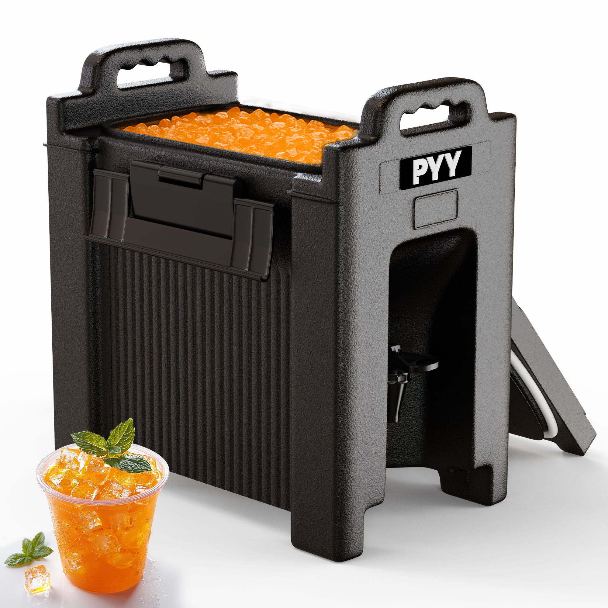 PYY Insulated Beverage Dispenser 2.5 Gallon,Hot and Cold Drink Container with Handles,Food-grade LLDPE Material,Thermal Drink Dispenser Cooler Server carrier For Commercial Catering and Gatherings