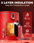 PYY Insulated Beverage Dispenser - Stainless Steel Hot and Cold Drink Water Coffee Carrier with Spigot Handle, Commercial Thermal Container for Chocolate Iced Juice Tea Milk Restaurant Party