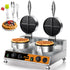 PYY Commercial Waffle Maker - Double Waffle Maker Non-stick for Party Food Stall,Restaurant, Large, Stainless Steel