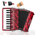 22 Key Piano Accordion - 8 Bass 22-key Accordeon Musical Instrument, Easy Learning, Premium Maple Wood & Leather Bellows, Acordeones para Adultos w/Straps & Backpack for Beginners Students Adults