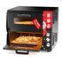 PYY 16" Indoor Pizza Oven Electric Commercial Double Decker Pizza Stone for Restaurant Home,Countertop Pizza Oven with 60-min Ring Timer with 4 Large Heat Tube, 3200W, ETL listed
