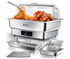 PYY Electric Chafing Dish for Buffet - Stainless Steel Electric Buffet Servers and Warmers, Max. 185F Temp Control, Electric Food Warmers for Parties Buffet Catering, 400W