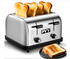 PYY 4 Slices Toaster Commercial - 225 Slices/Hour 1800W Pop Up Wide Slots 1.57 inch Stainless Steel 6-Level Setting, with Removable Crumb Tray, Bread, Bagels, Breakfast, Texas Toast, Restaurant