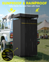 PYY Shower Awning- Awning Shower Tent with Roof Rack, Foldable Floor Mat, LED Light Strip, 3 Zippers for Safety & Access, Carside Bathroom for Outdoor Camping Traveling, 3.3ft*3.3ft*5.5ft