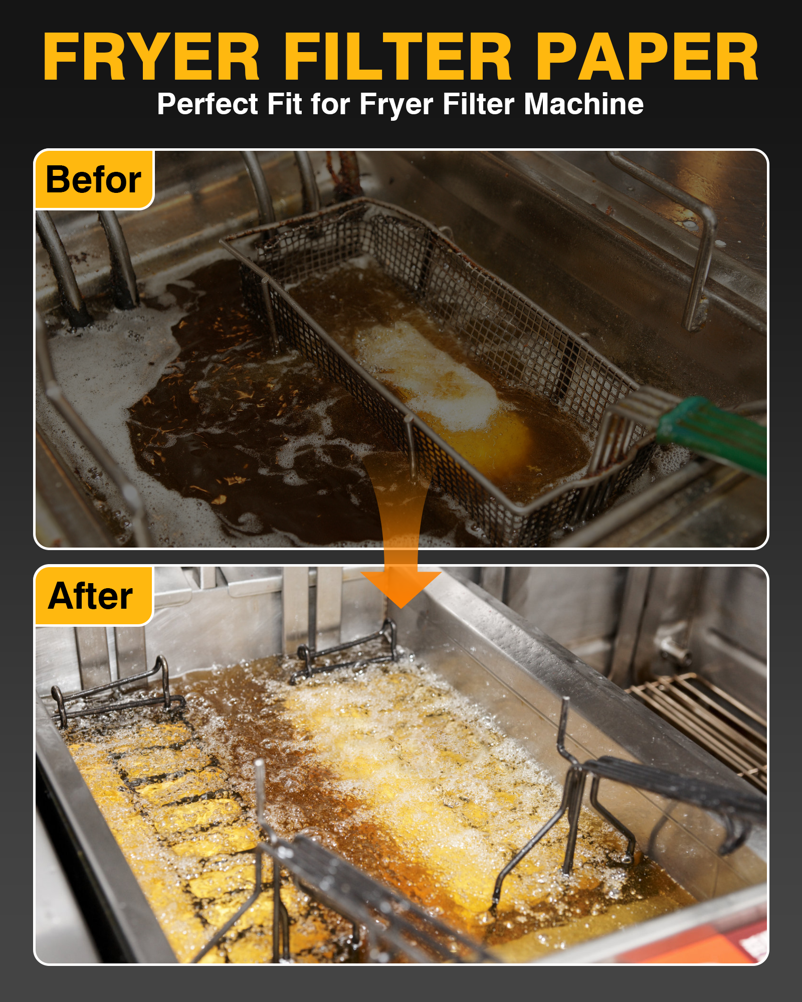 PYY Fryer Filter Paper - 120 Sheets Non-Woven 19.3 x 16.1 Inch Filter Paper Replacement for PYY 18L/38L Fryer Filter Machine, 98.5% Filtration Rate