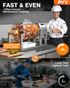 Vacuum Tumbler Marinator - 18L Commercial Meat Tumbler Marinator w/Pressure Gauge, 30 Minute Fast Marinating, Upgraded 80W Copper Motor, 3-Speed, Stainless Steel Meat Tumbler for Catering Kitchen