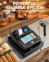PYY Cash Register for Small Businesses - Electronic Commercial Caja Registradora para Negocio with Lock Cash Drawer Box, 48 Keys, 8 Digital Dual Display for Retail Restaurant Supermarket