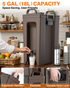 PYY Insulated Beverage Dispenser - Hot and Cold Drink Container with Handles, Thermal Drink Dispenser Cooler Server carrier For Commercial Catering Brown