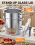 PYY Steam Juice Extractor - 11QT Fruit Vegetables Steam Juicer for Canning, 3-Layer Stainless Steel with Tempered Glass Lid, Hose, Jelly, Syrup, Clamp Steamer Juicer for Making Juice