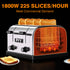 PYY 4 Slices Toaster Commercial - 225 Slices/Hour 1800W Pop Up Wide Slots 1.57 inch Stainless Steel 6-Level Setting, with Removable Crumb Tray, Bread, Bagels, Breakfast, Texas Toast, Restaurant