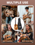 PYY Baritone Ukulele Mahogany Wood Ukuleles Music Instrument Kit with Digital Tuner, Strap, Gig Bag, 3 Picks, Extra Strings, Capo, for Adults Beginners Starter