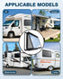 PYY RV Exit Window 36" W X 22" H Camper Windows Replacement with Trim Ring & Sunshade for 2" Wall Thickness, Horizontal RV Emergency Window for Camper Vans Trailers Motorhomes DOT & EMARK Certified