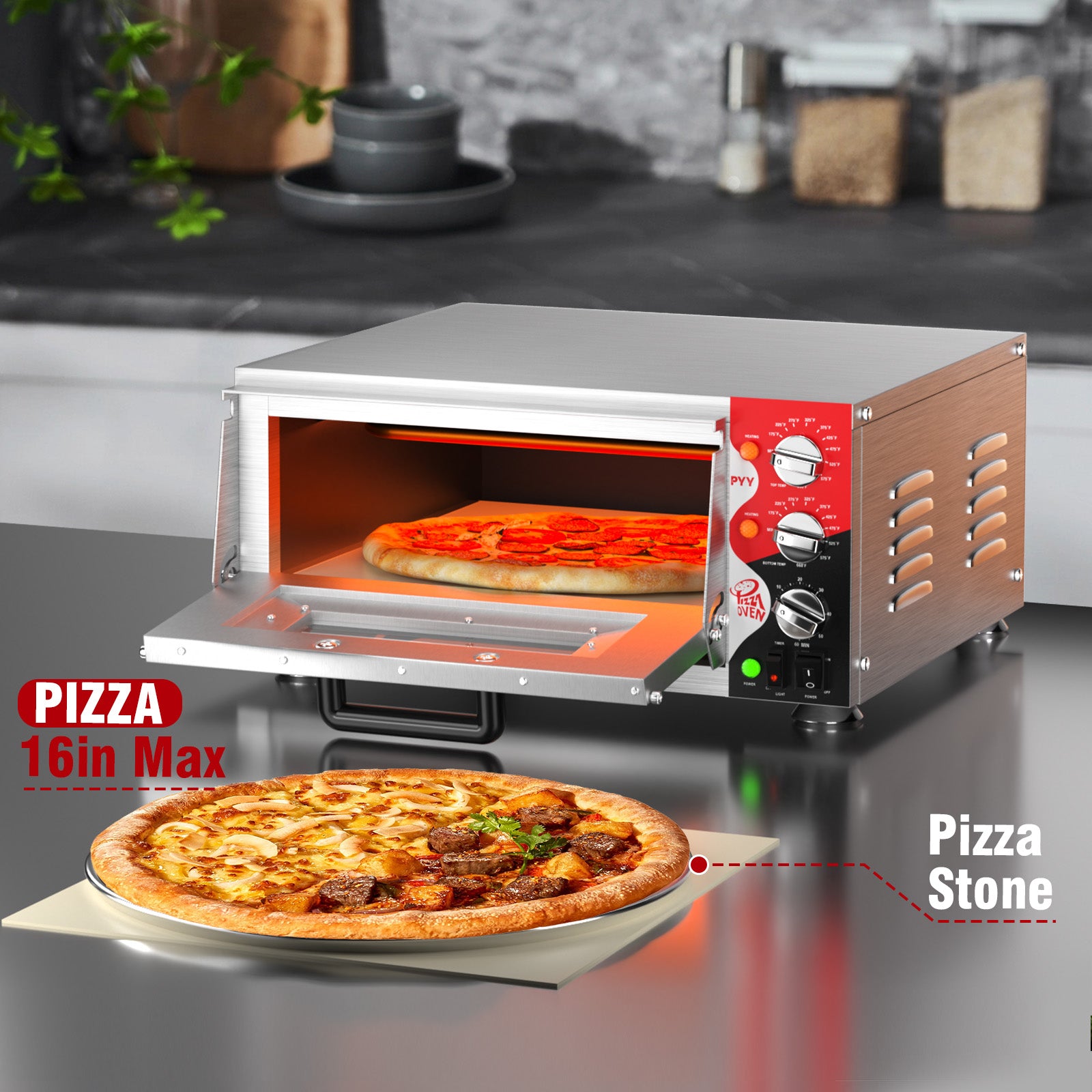 PYY Pizza Stone for 16 Inch Countertop Pizza Oven Electric Pizza Oven Commercial Pizza Oven