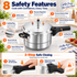 PYY Pressure Cooker,5.5 Quart Aluminum Stovetop Pressure Cooker with Steamer Rack,Gas and Induction Compatible for Commercial and household