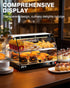 PYY Commercial Food Warmer Display - 2-Tier Adjustable Shelf Pastry Disaplay Case Pretzel Warmer Machine, Countertop Food Warmer with LED Lighting, for Hamburger, Pizza, Bread, Fried Chicken