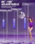 PYY Dance Pole for Home - Adjustable & Portable Dancing Pole for Gym Studio Pub, 45mm Chrome Finish, Spinning & Static Modes, No Drilling Required, Remote LED Lights, Fits 88"-108" Ceilings