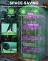 PYY Mini Indoor Greenhouse with Grow Light - Small Portable Outdoor Plant Green House Cabinet with Wheels, Thermometer, PE Tent Cover, 4 Dimmable 3 Color 2FT 36W LED Kit, 4 Tier Gardening Shelves