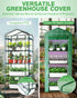 PYY Mini Indoor Greenhouse with Grow Light - Small Portable Outdoor Plant Green House Cabinet with Wheels, Thermometer, PE Tent Cover, 4 Dimmable 3 Color 2FT 36W LED Kit, 4 Tier Gardening Shelves
