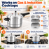 PYY Pressure Cooker,5.5 Quart Aluminum Stovetop Pressure Cooker with Steamer Rack,Gas and Induction Compatible for Commercial and household