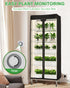 PYY Mini Indoor Greenhouse with Grow Light - 5 Tier Gardening Shelves Small Portable Outdoor Plant Green House Cabinet with Wheels, 600D Oxford Tent Cover, 60W PPFD T8 LED, Timer, Thermometer