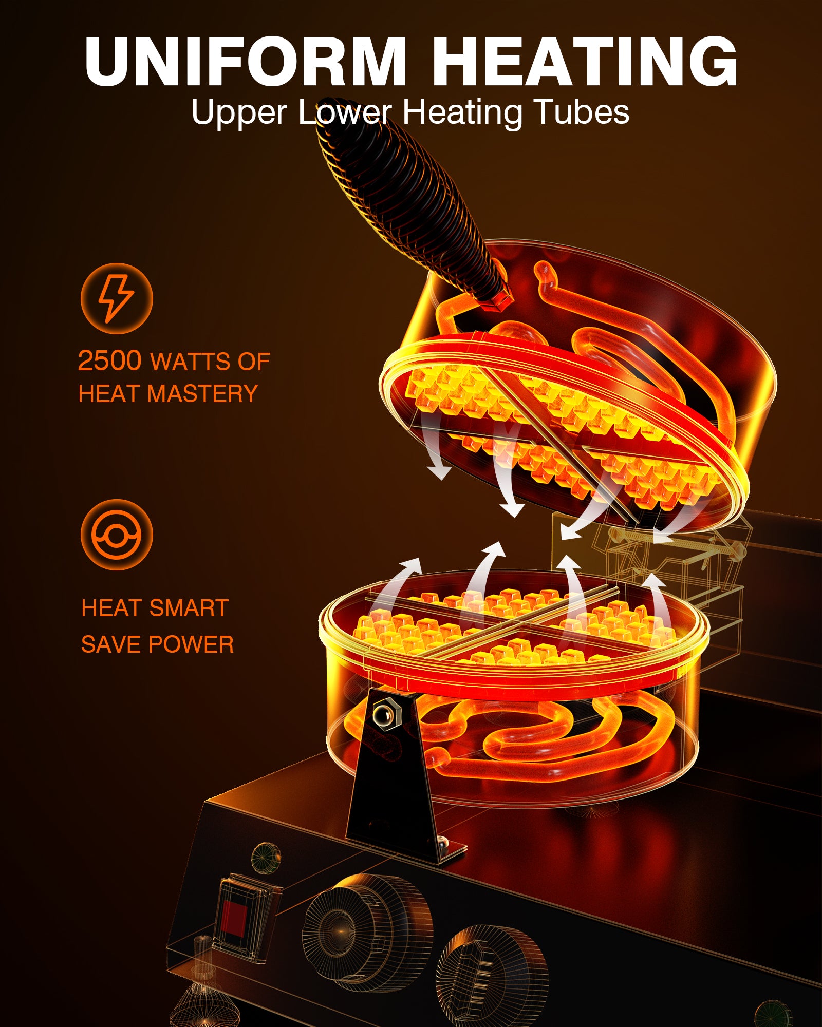 PYY Commercial Waffle Maker - Double Waffle Maker Non-stick for Party Food Stall,Restaurant, Large, Stainless Steel