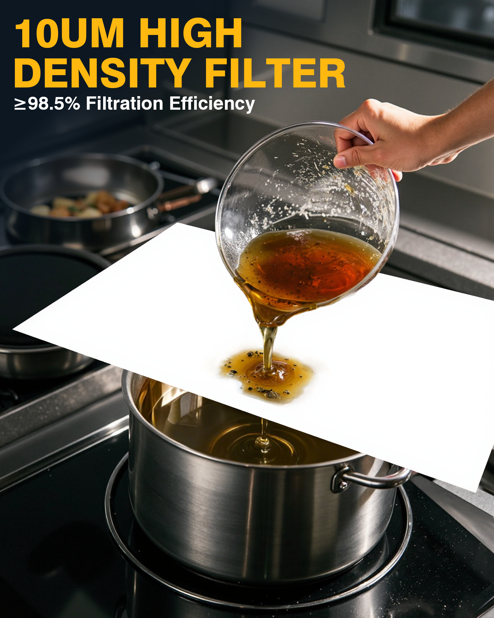PYY Fryer Filter Paper - 120 Sheets Non-Woven 19.3 x 16.1 Inch Filter Paper Replacement for PYY 18L/38L Fryer Filter Machine, 98.5% Filtration Rate