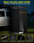 PYY Shower Awning- Awning Shower Tent with Roof Rack, Foldable Floor Mat, LED Light Strip, 3 Zippers for Safety & Access, Carside Bathroom for Outdoor Camping Traveling, 3.3ft*3.3ft*5.5ft