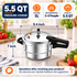 PYY Pressure Cooker,5.5 Quart Aluminum Stovetop Pressure Cooker with Steamer Rack,Gas and Induction Compatible for Commercial and household