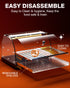 PYY Commercial Food Warmer Display - 2-Tier Adjustable Shelf Pastry Disaplay Case Pretzel Warmer Machine, Countertop Food Warmer with LED Lighting, for Hamburger, Pizza, Bread, Fried Chicken