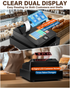 PYY Cash Register for Small Businesses - Electronic Commercial Caja Registradora para Negocio with Lock Cash Drawer Box, 48 Keys, 8 Digital Dual Display for Retail Restaurant Supermarket