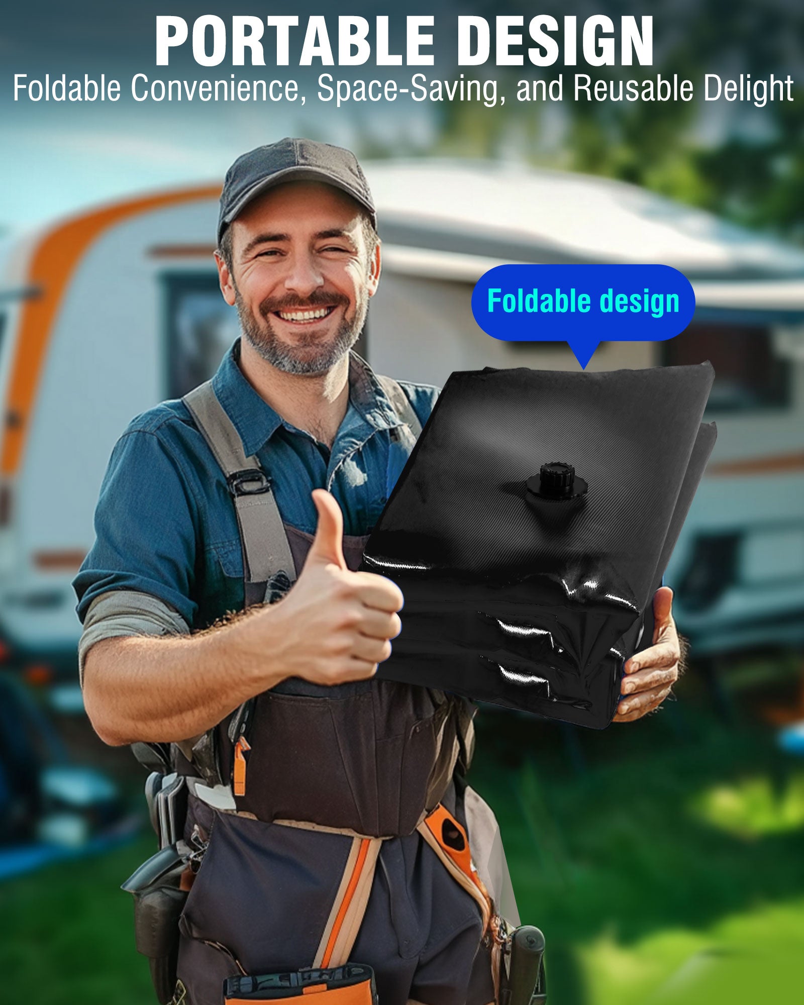 PYY Portable Water Bladder 87 Gallon for Truck Bed & Carrier Cart Water Bob Bathtub Emergency Water Bladder for Outdoor RV & Car Camping Water Storage Bladder with Spigots and Overflow Kit-Black 330L