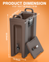 PYY Insulated Beverage Dispenser - Hot and Cold Drink Container with Handles, Thermal Drink Dispenser Cooler Server carrier For Commercial Catering Brown