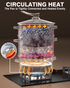 PYY Steam Juice Extractor - 11QT Fruit Vegetables Steam Juicer for Canning, 3-Layer Stainless Steel with Tempered Glass Lid, Hose, Jelly, Syrup, Clamp Steamer Juicer for Making Juice