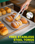 Pastry Display Case - 22" Bakery Display Case 2-Layer Acrylic Pastry Display Case Countertop with Stainless Steel Shelves & Base, 2 Magnetic Rear Doors