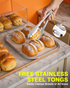 Pastry Display Case - 22" Bakery Display Case 2-Layer Acrylic Pastry Display Case Countertop with Stainless Steel Shelves & Base, 2 Magnetic Rear Doors