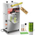 PYY Electric Sugar Cane Juicer - 800W 110V Sugar cane Juicer Machine with 660lbs/hr 28 RPM High Output, 3-Rollers Stainless Steel Sugarcane Juice Extractor Squeezer on Wheels for Home Commercial