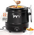 PYY Commercial Soup Kettle - Soup Warmers with Lid, Countertop Electric Soup Pot,Detachable Stainless Steel Insert Pot for Parties Restaurant Buffet Big Family, Black