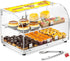Pastry Display Case - 22" Bakery Display Case 2-Layer Acrylic Pastry Display Case Countertop with Stainless Steel Shelves & Base, 2 Magnetic Rear Doors
