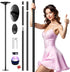 PYY Dance Pole for Home - Adjustable & Portable Dancing Pole for Gym Studio Pub, 45mm Chrome Finish, Spinning & Static Modes, No Drilling Required, Remote LED Lights, Fits 88"-108" Ceilings