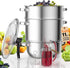 PYY Steam Juice Extractor - 11QT Fruit Vegetables Steam Juicer for Canning, 3-Layer Stainless Steel with Tempered Glass Lid, Hose, Jelly, Syrup, Clamp Steamer Juicer for Making Juice