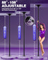 Dance Pole for Home - Adjustable & Portable Dancing Pole for Gym Studio Pub, Chrome Finish, Spinning & Static Modes, No Drilling Required, Remote LED Lights, Fits 88"-108" Ceilings, 45mm, Black
