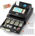 PYY Cash Register for Small Businesses - Electronic Commercial Caja Registradora para Negocio with Lock Cash Drawer Box, 48 Keys, 8 Digital Dual Display for Retail Restaurant Supermarket