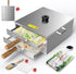 PYY Rice Noodle Roll Steamer Machine - 2 Layers 3 Trays Chinese Cantonese Cheung Fun Changfen Maker for Commercial and Home Use with Extra Stainless Steel Holed Steam Tray and Long Wooden Handle