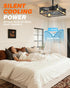PYY Ceiling Fans with Lights - 16 Inch Farmhouse Caged Ceiling Fans with Lights and Remote Control, 6 Speeds,Timer, Dual Mount, Reversible, Low Profile Rustic Cage Ceiling Fan for Home