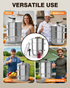 PYY Steam Juice Extractor - 11QT Fruit Vegetables Steam Juicer for Canning, 3-Layer Stainless Steel with Tempered Glass Lid, Hose, Jelly, Syrup, Clamp Steamer Juicer for Making Juice
