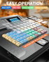 PYY Cash Register for Small Businesses - Electronic Commercial Caja Registradora para Negocio with Lock Cash Drawer Box, 48 Keys, 8 Digital Dual Display for Retail Restaurant Supermarket